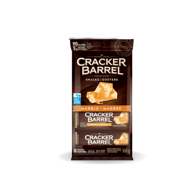 Portionsized marbled cheddar cheese Cracker Barrel Aubut (1017)