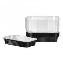 Talthi Black aluminum container + lid rectangle 940ml