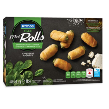 Krinos Fillo Frozen spinach and feta mini rolls