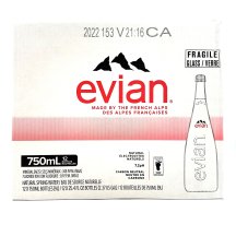 Evian Glass bottle natural spring water