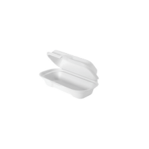 Genpak HF211 Compostable Hot Dog Flap Container 7.4x3.8x2.25in Genpak HF211 Compostable Hot Dog Flap Container 7.4x3.8x2.25in