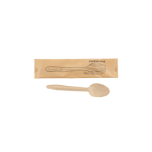 Table Accents Wood soupe spoon fork ind. Wrap.