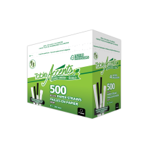 Table Accents Black paper straw 8inch ind. wrap.