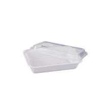 Cafe Express 16oz white container + rectangle lid