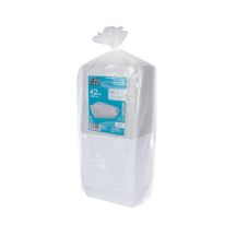 Cafe Express WHite RECT CONT+LID SET 42oz