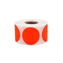  Étiquette rouge fluo ronde unie