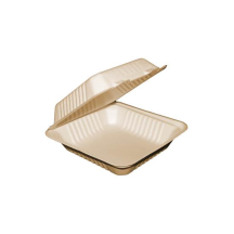 Table Accents 3664125 Compostable 9x9x3 flap container Table Accents 3664125 Compostable 9x9x3 flap container