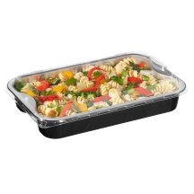 Black aluminum container + lid rectangle 1920ml image #14099