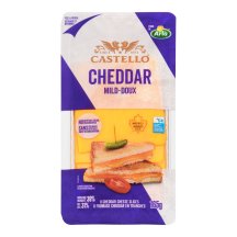 Castello Fromage cheddar jaune tranché