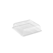 Clear 12x12in square tray with lid image #14941