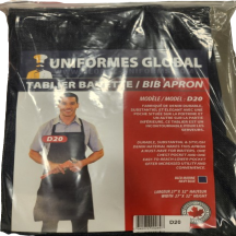 Global Canvas apron blue & charcoal with pocket.