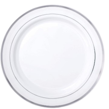 Rapido Presto Round plate silver rim 7.5in