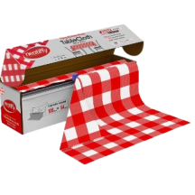 Neatiffy Biodegradable red check plastic tablecloth 54x108inch