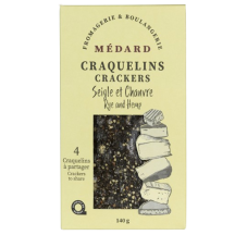 Médard Rye and hemp crackers