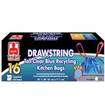 Tuff Guy Tall clear blue recycling bags 24X28inch