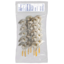 Blue Tide Frozen raw tail shrimps 26/30 skewers