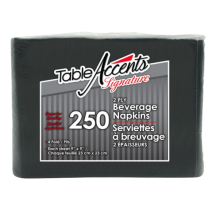 Table Accents Black beverage napkin 2p