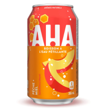 Aha Peach honey sparkling water [can+dep]