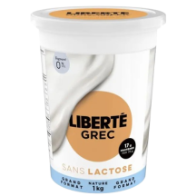 Liberté Yogourt grec 0% nature sans lactose