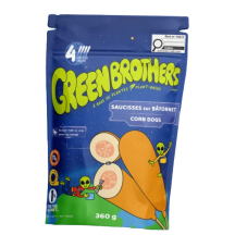 Greenbrothers Saucisse végan enrobé sur baton surgelée