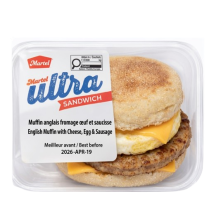 Martel Muffin anglais fromage oeuf et saucisse