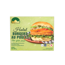 TA'AAM HALAL Burger de poulet Halal cuit, pané surg