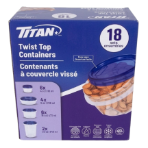 Titan 18 Piece set plastic container