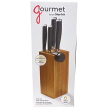 Gourmet Set of 6 knives with block and sharpener