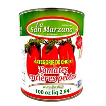 La San Marzano Italian peeled tomatoes with basil