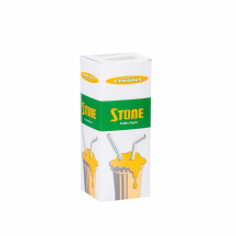 Stone 10in striped paper straw for milkshake