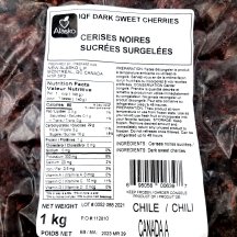 Cerises noires sucrées IQF surgelées image #7165