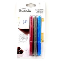 Trudeau Ensemble de 3 marqueur lavable pour verre