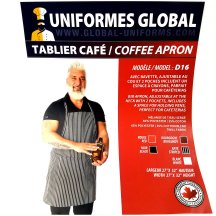 Red bib apron with pocket D16 image #7744