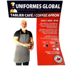 Black bib apron with pocket D16 image #7746