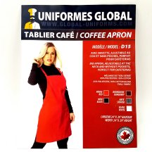 Global White bib apron without pocket D15