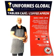 Global White bib apron with pocket D16