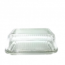 Trudeau Linea glass butter dish
