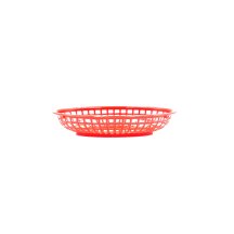 Sagetra Panier oval en plastique rouge