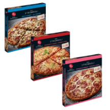 Frozen pepperoni and cheese pizza, all dressed or cheese and herbs