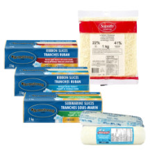 Fromage de chèvre , ruban jaune, suisse ou sous-marin ou parmesan cheveux d'ange