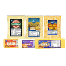 Analog cheese garnishes, grated & sliced